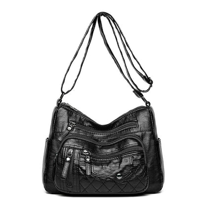 👜 LIMITED-TIME 50% OFF! ✨ Women's Multi-Pocket Shoulder Bag – PU Leather, Large Capacity, Adjustable Strap 🌸
