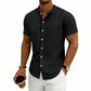 👔 LIMITED-TIME 50% OFF! ✨ Men's Loose Fit Short Sleeve Shirt – Breathable, Casual, Solid Color 🍃