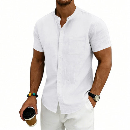 👔 LIMITED-TIME 50% OFF! ✨ Men's Loose Fit Short Sleeve Shirt – Breathable, Casual, Solid Color 🍃