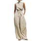 👗 LIMITED-TIME 50% OFF! ✨ Top & Wide-Leg Pant 2-Piece Set – Mock Neck, Cinched Waist, Featherlight 🌿
