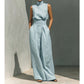 👗 LIMITED-TIME 50% OFF! ✨ Top & Wide-Leg Pant 2-Piece Set – Mock Neck, Cinched Waist, Featherlight 🌿
