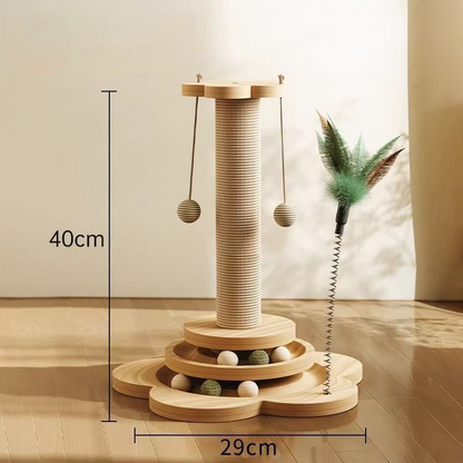 🐾 LIMITED-TIME 50% OFF! ✨ Cat Activity Center – Scratcher, Ball Track, Toys, Stable Base ✨