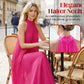 👗 LIMITED-TIME 50% OFF! ✨ Women's Halter Neck Maxi Dress – Flowy Pleated Skirt, Elegant, Lightweight, Floor Length 🌸