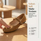 👡 LIMITED-TIME 50% OFF! ✨ Comfortable PU Ballet Flats – Suede-Look, Adjustable Strap, Ergonomic, Square Toe 🌸