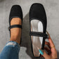 👡 LIMITED-TIME 50% OFF! ✨ Comfortable PU Ballet Flats – Suede-Look, Adjustable Strap, Ergonomic, Square Toe 🌸