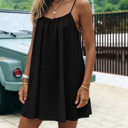 👗 LIMITED-TIME 50% OFF! ☀️ Summer Mini Dress – Backless, Spaghetti Strap, Flowy, Lightweight ✨