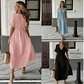 👗 LIMITED-TIME 50% OFF! ✨ Women's Midi Dress – V-Neck Tie-Front, Empire Waist, Flowy, Cotton Blend ☀️
