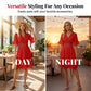 🏖️ LIMITED-TIME 50% OFF! ✨ Elegant Lace Dress – V-Neck, Pleated, Summer, Vacation ✨