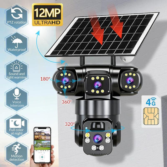 ⏳Time-Limited Special⏰6K 9MP Outdoor Wi-Fi Security Camera |3 Lenses, 360° PTZ | IP66 Waterproof, Color Night Vision, Two-Way Audio, Motion Tracking