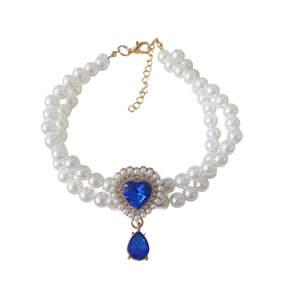 💎 LIMITED-TIME 50% OFF! ✨ Pet Pearl Necklace – Heart Gem, Adjustable, Lightweight, Photo-Ready 📸