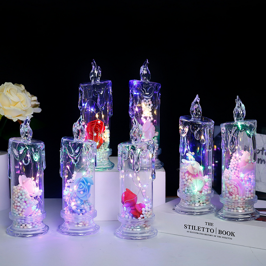 🌹 LIMITED-TIME 50% OFF! ✨ LED Rose Light Candle – Flameless, Fairy Lights, Battery, Decorative ✨