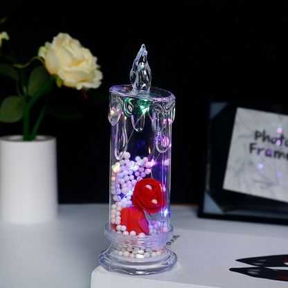 🌹 LIMITED-TIME 50% OFF! ✨ LED Rose Light Candle – Flameless, Fairy Lights, Battery, Decorative ✨