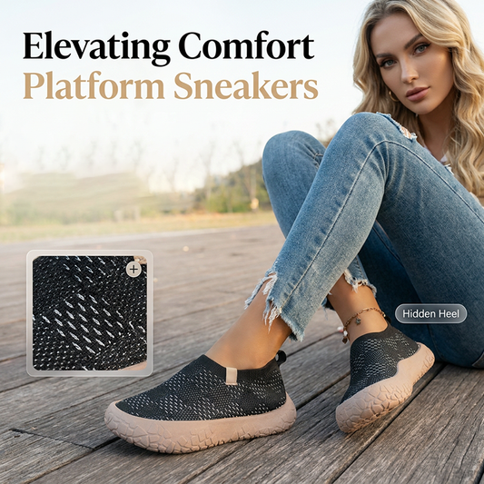 👟 LIMITED-TIME 50% OFF! ✨ Platform Sneakers – 5cm Hidden Heel, Slip-On, Breathable Mesh ✨