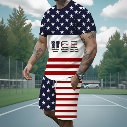👕 LIMITED-TIME 50% OFF! ✨ Men’s 2-Piece Set – T-Shirt & Shorts, Graphic, Casual, Comfort Fit ✨