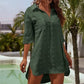 👔 LIMITED-TIME 50% OFF! ✨ Women's Oversized Chiffon Shirt – Jacquard, Side Slit, Half Zip ✨
