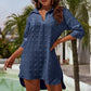 👔 LIMITED-TIME 50% OFF! ✨ Women's Oversized Chiffon Shirt – Jacquard, Side Slit, Half Zip ✨