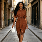 👗 LIMITED-TIME 50% OFF! ✨ Button-Down Shirt Dress – Tie-Waist, Asymmetrical Hem, Easy-Care 🌿