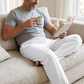 👖 LIMITED-TIME 50% OFF! ✨ Men’s Straight Leg Pants – Elastic Waist, Drawstring, Knit, Casual ✨