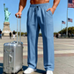 👖 LIMITED-TIME 50% OFF! ✨ Men’s Straight Leg Pants – Elastic Waist, Drawstring, Knit, Casual ✨