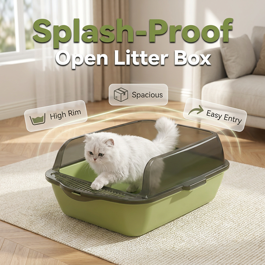 🚽 LIMITED-TIME 50% OFF! ✨ Semi-Enclosed Litter Box – Splash Guard, Odorless ✨