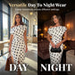 👗 LIMITED-TIME 50% OFF! ✨ White & Black Polka Dot Asymmetrical Dress – Off-Shoulder, Ruched Bodice, Side Slit 🌸