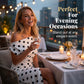 👗 LIMITED-TIME 50% OFF! ✨ White & Black Polka Dot Asymmetrical Dress – Off-Shoulder, Ruched Bodice, Side Slit 🌸