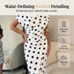 👗 LIMITED-TIME 50% OFF! ✨ White & Black Polka Dot Asymmetrical Dress – Off-Shoulder, Ruched Bodice, Side Slit 🌸