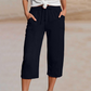 🍃 LIMITED-TIME 50% OFF! ✨ Women's Pleated Cropped Pants – Linen-Cotton, Wide-Leg, Comfortable 🌿