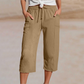 🍃 LIMITED-TIME 50% OFF! ✨ Women's Pleated Cropped Pants – Linen-Cotton, Wide-Leg, Comfortable 🌿