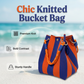 👜 LIMITED-TIME 50% OFF! ✨ Striped Knit Bucket Bag – Handwoven, Rope Handle, Spacious ✨