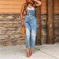👖 LIMITED-TIME 50% OFF! ✨ Women's Denim Overalls – Button-Front, Tapered, Adjustable Straps ✨