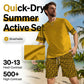 👕 LIMITED-TIME 50% OFF! ✨ Men's Tracksuit Set – Yellow, Graphic, Quick-Dry, Summer ✨