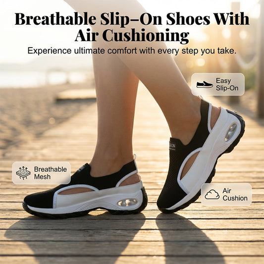👟 LIMITED-TIME 50% OFF! ✨ Women's Slip-On Shoes – Cut-Out, Breathable, Air Cushion, Lightweight ✨