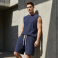 🏀 LIMITED-TIME 50% OFF! ✨ Men's Sportswear Set – Tank Top & Shorts, Waffle Knit, Casual ✨