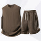🏀 LIMITED-TIME 50% OFF! ✨ Men's Sportswear Set – Tank Top & Shorts, Waffle Knit, Casual ✨