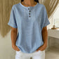 👕 LIMITED-TIME 50% OFF! 🌊 Women's Casual Striped Henley Shirt – Relaxed Fit, Classic Henley Neck, Effortless Style ✨