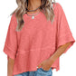 🎉 2026 Sale — Over 54,000 Sold! 👚 Women's Solid Color Splicing Loose Five Points Flare Sleeve T-Shirt – Breathable & Flowy 🌸