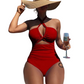 👙 LIMITED-TIME 50% OFF! ✨ Women's Criss Cross Halter Swimsuit – Cutout, Tummy Control, Quick-Dry 🌊