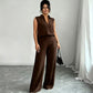 👔 LIMITED-TIME 50% OFF! ✨ Women's Sleeveless Top & Pants Set – Elegant, Wide-Leg ✨