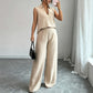 👔 LIMITED-TIME 50% OFF! ✨ Women's Sleeveless Top & Pants Set – Elegant, Wide-Leg ✨