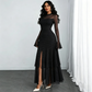 🌹 LIMITED-TIME 50% OFF! ✨ Women's Bell Sleeve Maxi Dress – Sheer, High-Slit, Elegant ✨