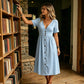 👗 LIMITED-TIME 50% OFF! ☀️ Women's Summer V-Neck Button-Down Dress – Empire Waist, Side Pockets, Breathable 🌸