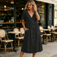 👗 LIMITED-TIME 50% OFF! ☀️ Women's Summer V-Neck Button-Down Dress – Empire Waist, Side Pockets, Breathable 🌸