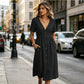 👗 LIMITED-TIME 50% OFF! ☀️ Women's Summer V-Neck Button-Down Dress – Empire Waist, Side Pockets, Breathable 🌸