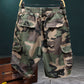 🩳 LIMITED-TIME 50% OFF! ✨ Men's Studded Camo Cargo Shorts – Distressed, Multi-Pocket ✨