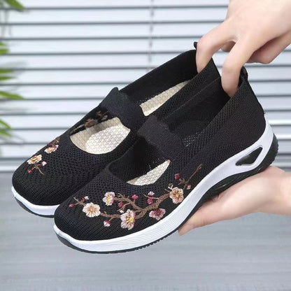 👟 LIMITED-TIME 50% OFF! ✨ Knitted Cloth Shoes – Soft Sole, Hook-Loop, Floral Embroidery ✨