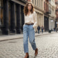 👖 LIMITED-TIME 50% OFF! ✨ Women's Cropped Barrel Jeans – High Waisted, Wide Leg, Vintage ✨