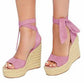 👡 LIMITED-TIME 50% OFF! ✨ Women's Espadrille Wedge Sandals – Lace-Up, Comfortable, Chic ✨