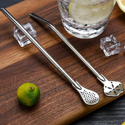 🥤 LIMITED‑TIME 50% OFF! ⚡ 304 Stainless Steel 2‑in‑1 Straw Spoon – Practical, Reusable, Multi‑Functional ✨