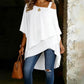 👕 LIMITED-TIME 50% OFF! ✨ Women's Asymmetrical Blouse – Cold-Shoulder, 2 Colors, Loose Fit 🍁